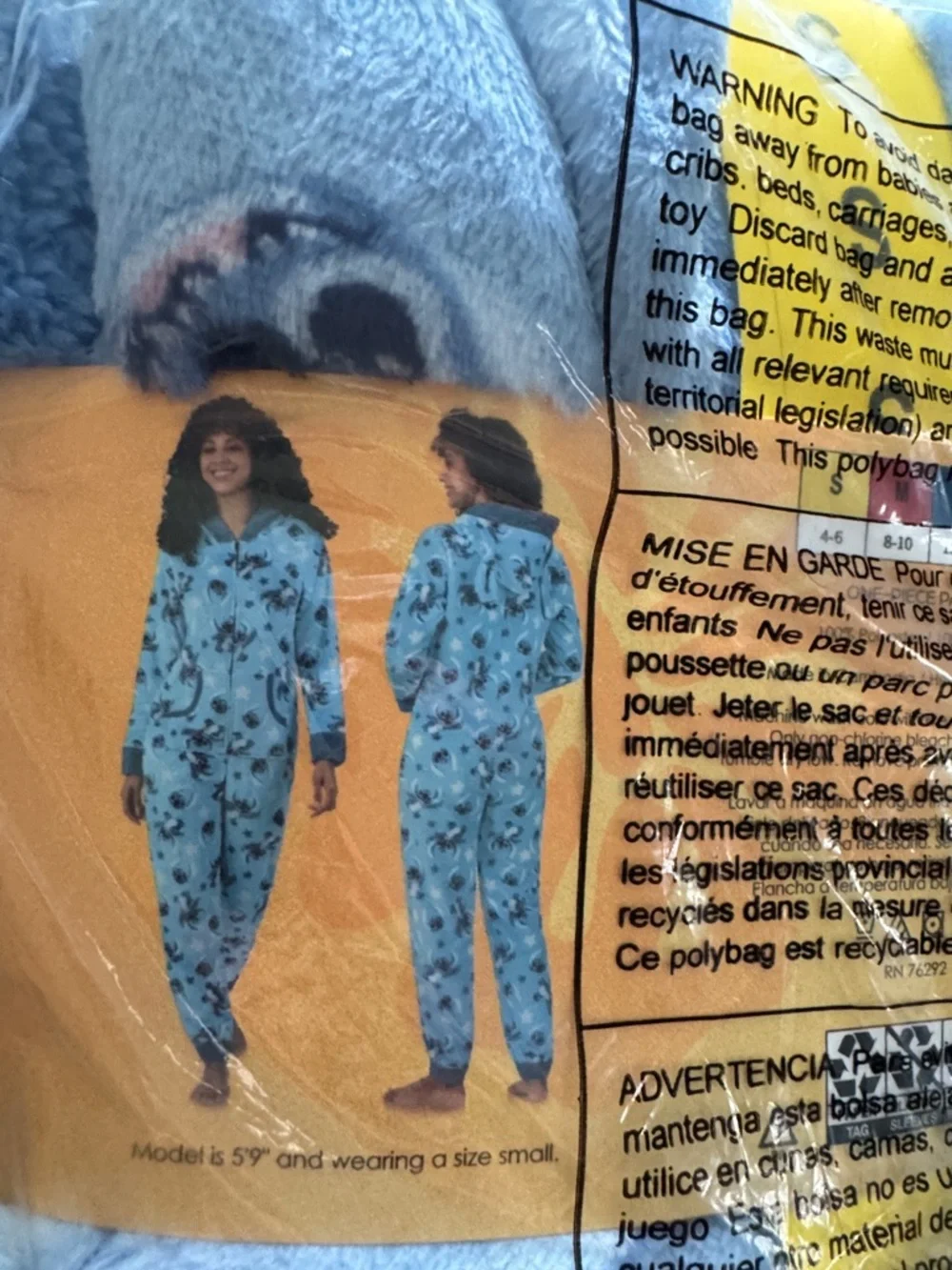 Disney Blue Stitch Plush Fleece Pajama Set - Picture 3 of 4
